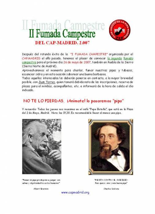Cartel para anunciar la II Fumada Campestre del CAP