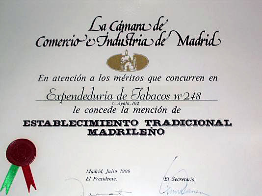 Estanco de Ayala 102

SUSANA GÓMEZ

28006 - MADRID

...